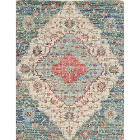 Homeroots 5 x 7 ft. Jute Blue & Red Area Rug 352368